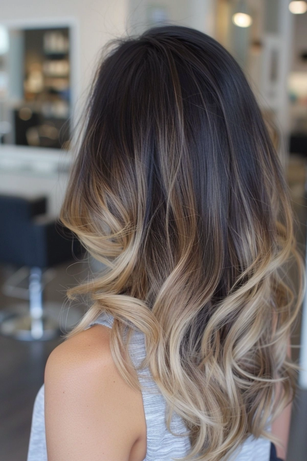 Balayage Ombré hair cheveux mi longs