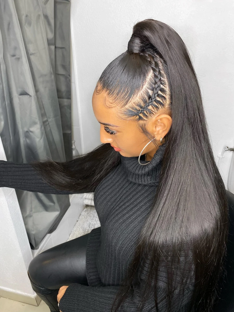 Tissage demi-tête nattes collées