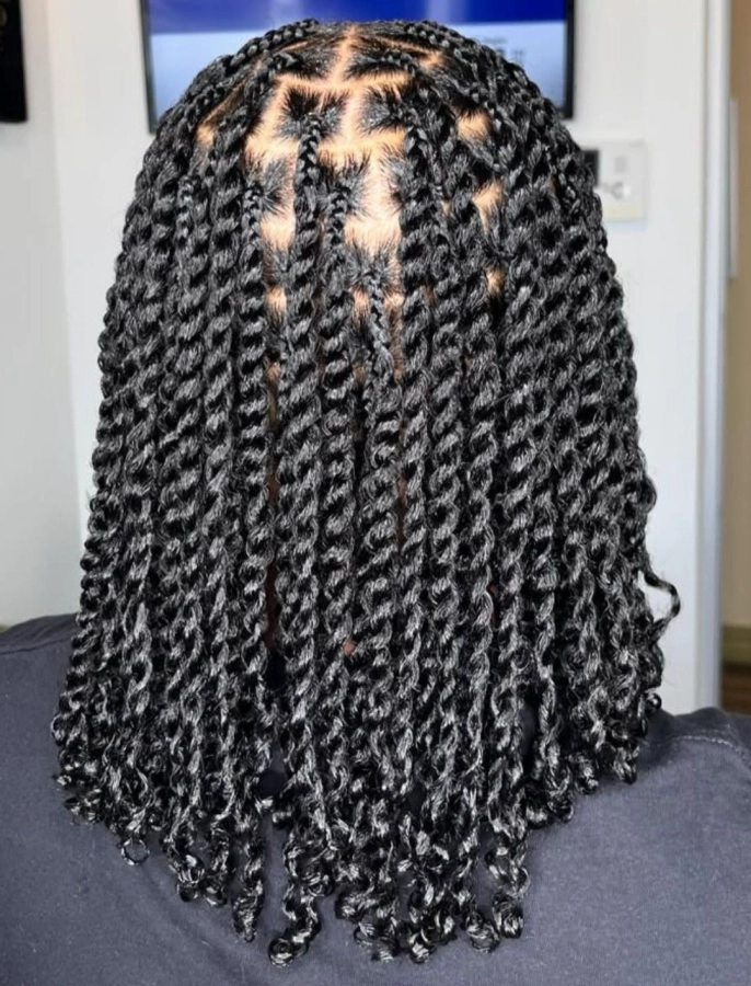 Mini twist taille 14 pouce cheveux naturel inclus