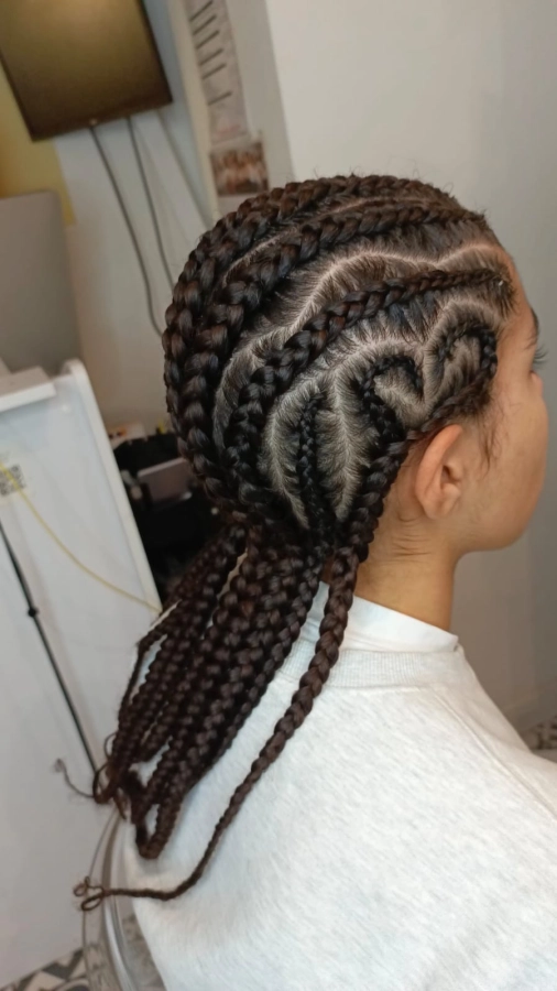 Nattes collées écailles (Long) 